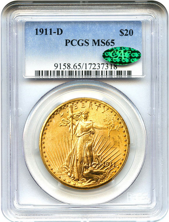 アンティークコイン アメリカ 20ドル金貨セントゴーデンズ ST. GAUDENS 1911-D $20 PCGS/CAC MS65