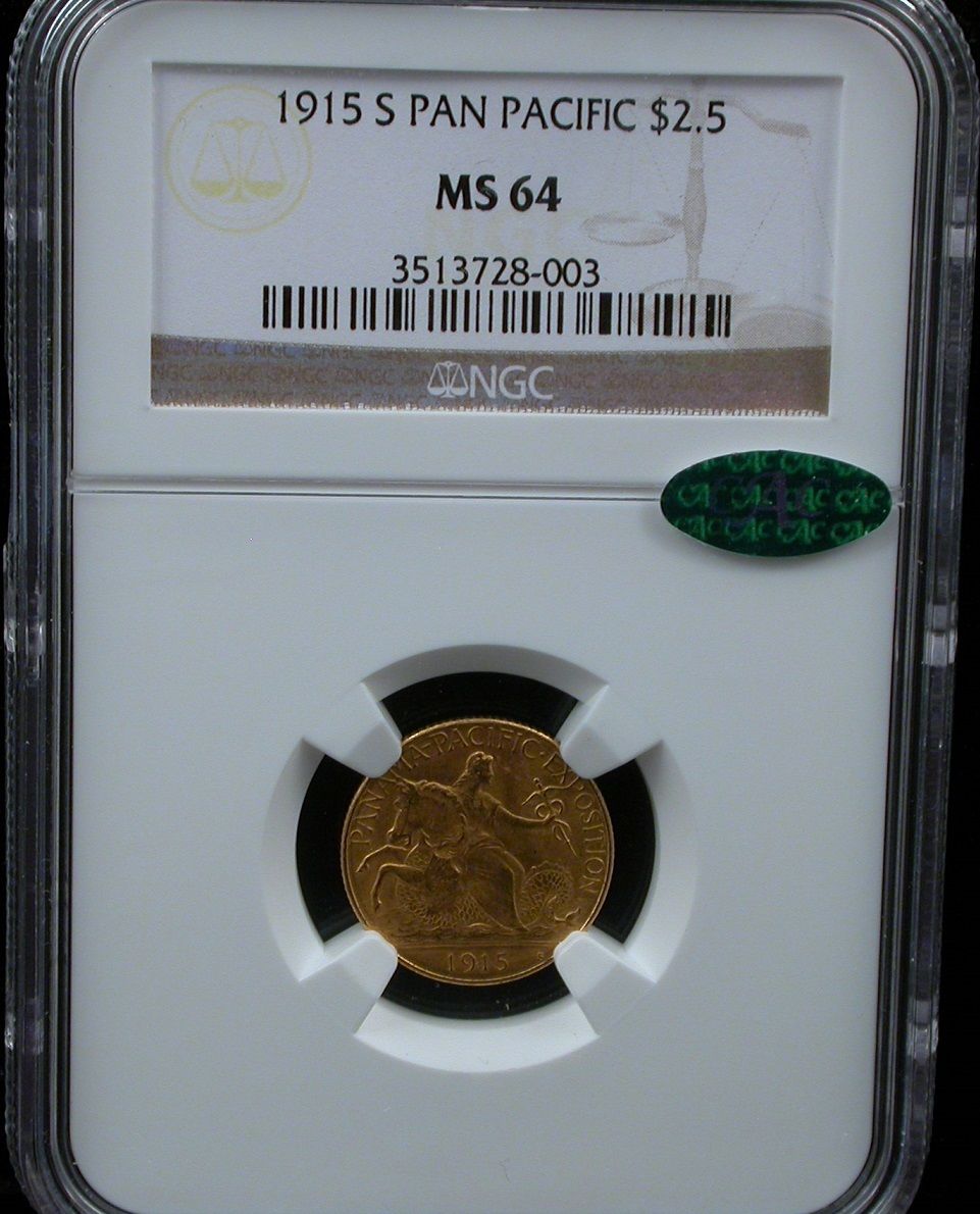 1915-S ＄2 1/2 PAN-PAC パナマ・パシフィック2.5ドル金貨NGC　MS64