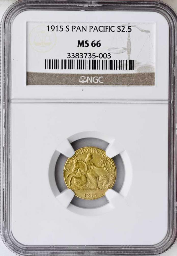 1915-S ＄2 1/2 PAN-PAC パナマ・パシフィック2.5ドル金貨NGC　MS66