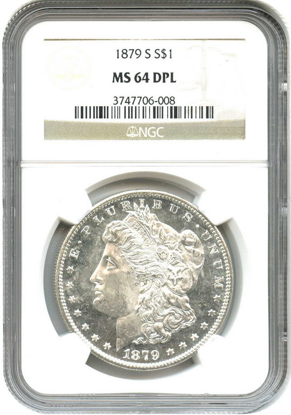 アンティークコイン　アメリカ　1ドル　モルガン銀貨1879-S ＄1 NGC MS64 DMPL