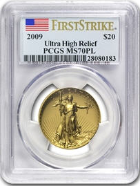 2009ウルトラハイリリーフ金貨　PCGS-MS70PL　(First Strike)