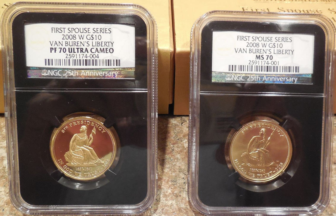 2008-W ヴァンビューレン・リバティ10ドル金貨 ＄10 NGC MS70 PF70 UCAM 2枚セット