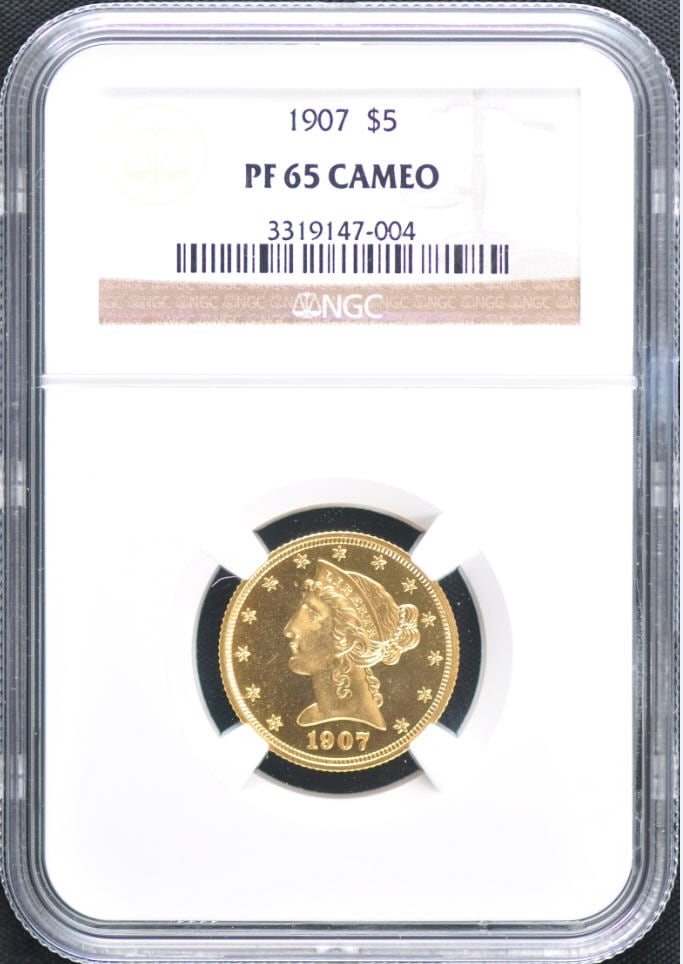 アンティークコイン　アメリカ　5ドル金貨リバティヘッド 1907 LIBERTY ＄5 NGC PF 65 Cameo