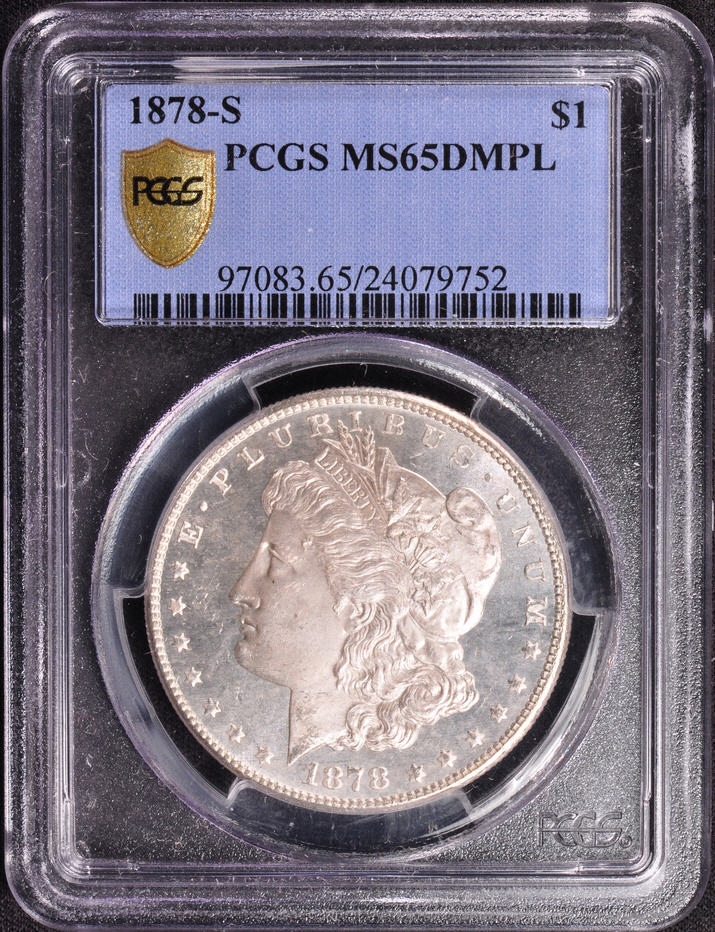 アンティークコイン　アメリカ　1ドル　モルガン銀貨1878-S ＄1 PCGS MS65 DMPL