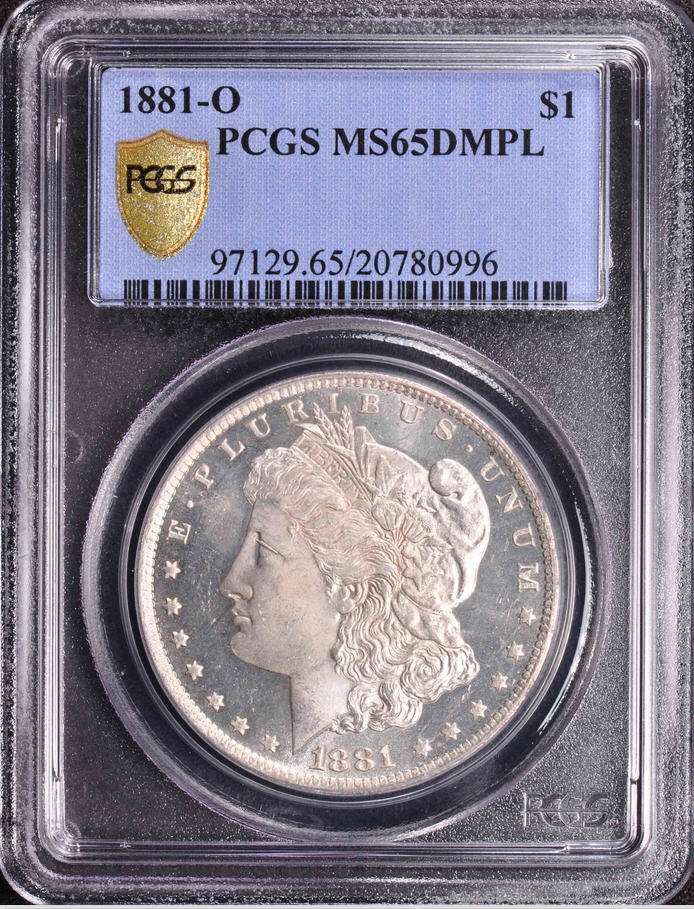 アンティークコイン　アメリカ　1ドル　モルガン銀貨1881-O ＄1 PCGS MS65 DMPL