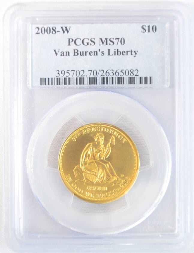 【動画あり】2008-W ヴァンビューレン・リバティ10ドル金貨 ＄10 PCGS MS70-1131