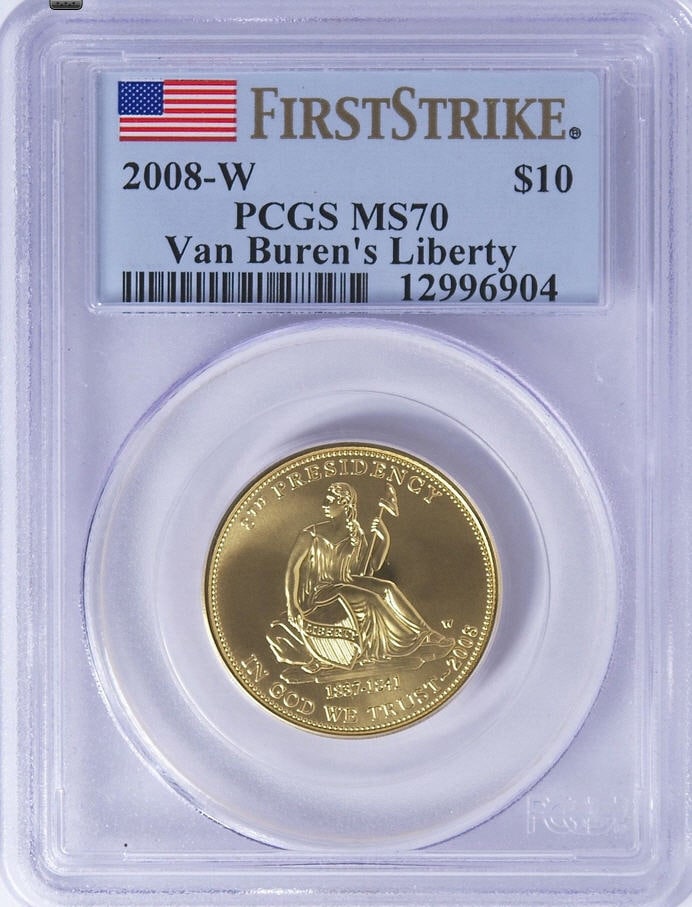 2008-W ヴァンビューレン・リバティ10ドル金貨 ＄10 PCGS MS70 ファーストストライク