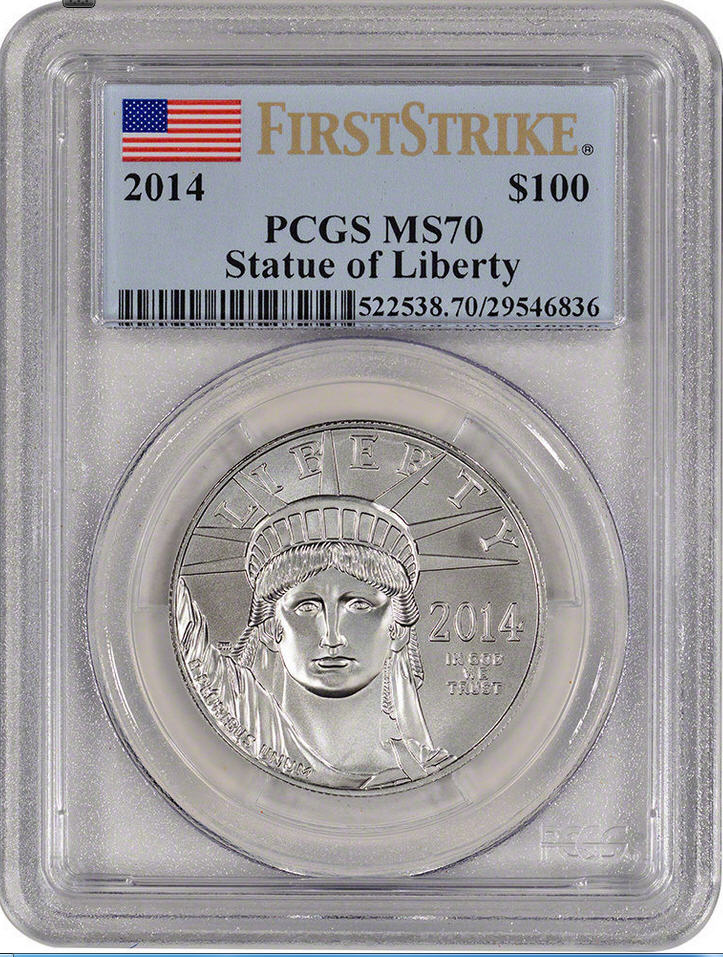 プラチナイーグル　100ドル　1オンス2014 ＄100 PCGS MS70First Strike