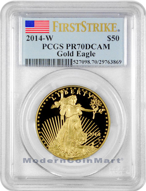 50ドル金貨　ゴールドイーグル　2014 GOLD EAGLE  ＄50 PCGS PR70 DCAMファーストストライク 完全未使用　