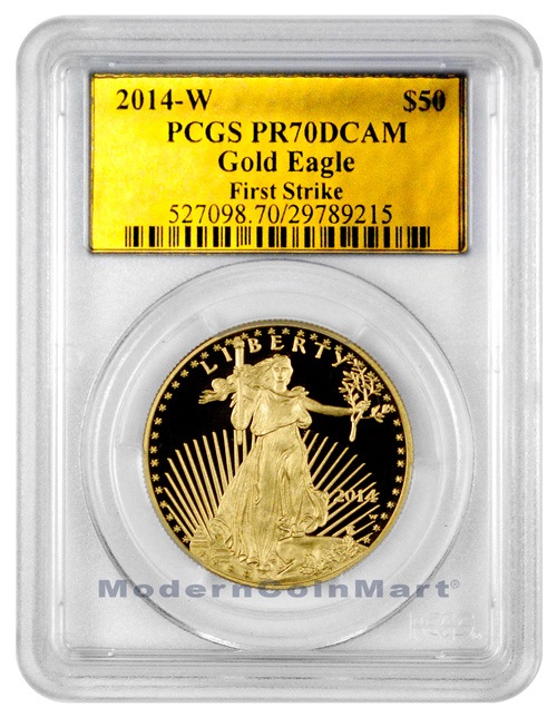 50ドル金貨　2014-W 1 oz Proof Gold American Eagle PR-70 PCGS First Strike 完全未使用　