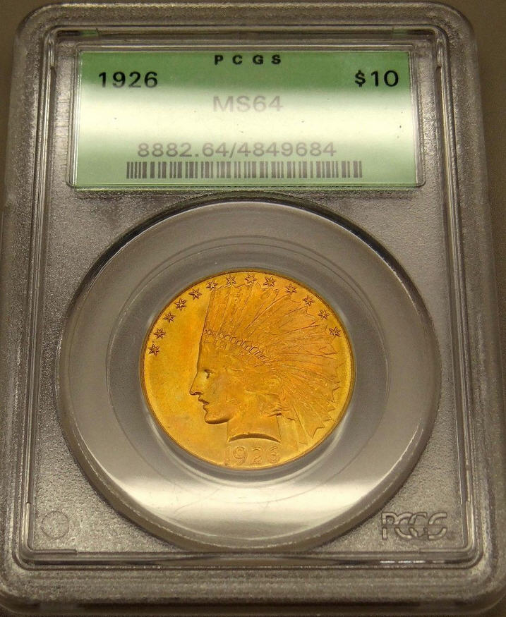 アメリカ 10ドル金貨インディアンヘッド1926 $10 PCGS MS64-1219
