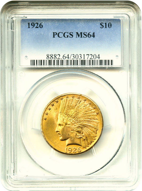 アメリカ 10ドル金貨インディアンヘッド1926 $10 PCGS MS64-1236