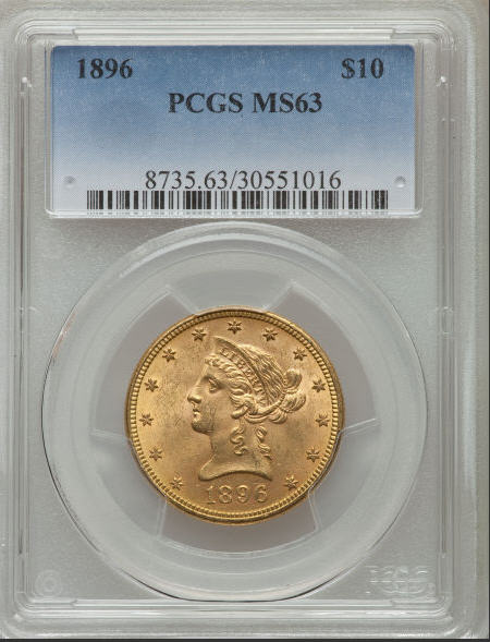 【動画ありセール品】アンティークコイン アメリカ 10ドル金貨リバティヘッド 1896 $10 PCGS MS63