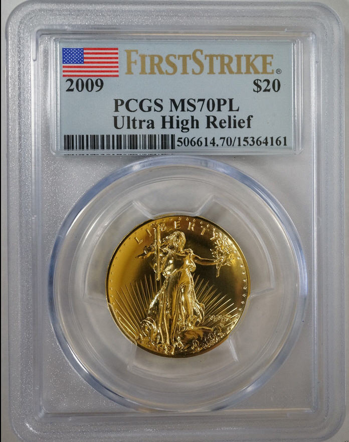 2009ウルトラハイリリーフ金貨　PCGS-MS70PL　(First Strike)