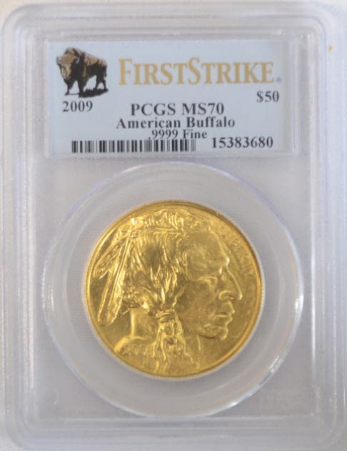 2009バッファロー金貨50ドル　1オンス　PCGS　MS70ファーストストライク