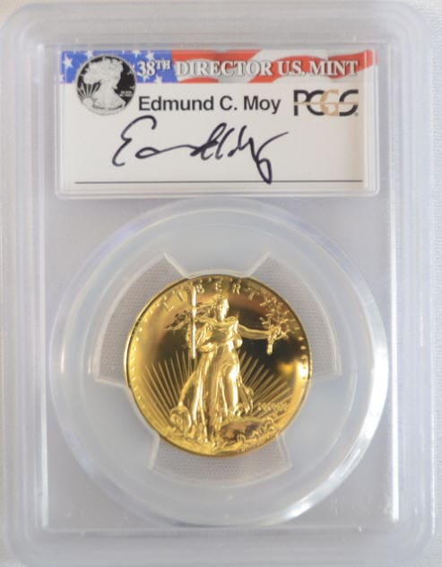 【動画あり】2009ウルトラハイリリーフ金貨　PCGS-MS70 PL（プルーフライク）未使用　Edmund C. Moyサイン入り30421333