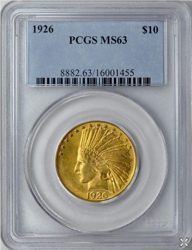 【動画あり】アメリカ 10ドル金貨インディアンヘッド1926 $10 PCGS MS63