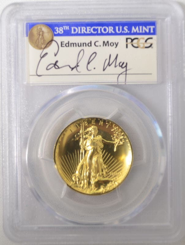 【動画あり】2009ウルトラハイリリーフ金貨　PCGS-MS70 PL（プルーフライク）未使用　Edmund C. Moyサイン入り30421333