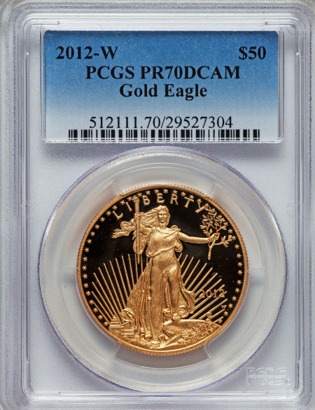 【動画あり】50ドル金貨　2012-W 1 oz Proof Gold American Eagle PR-70 PCGS 完全未使用　