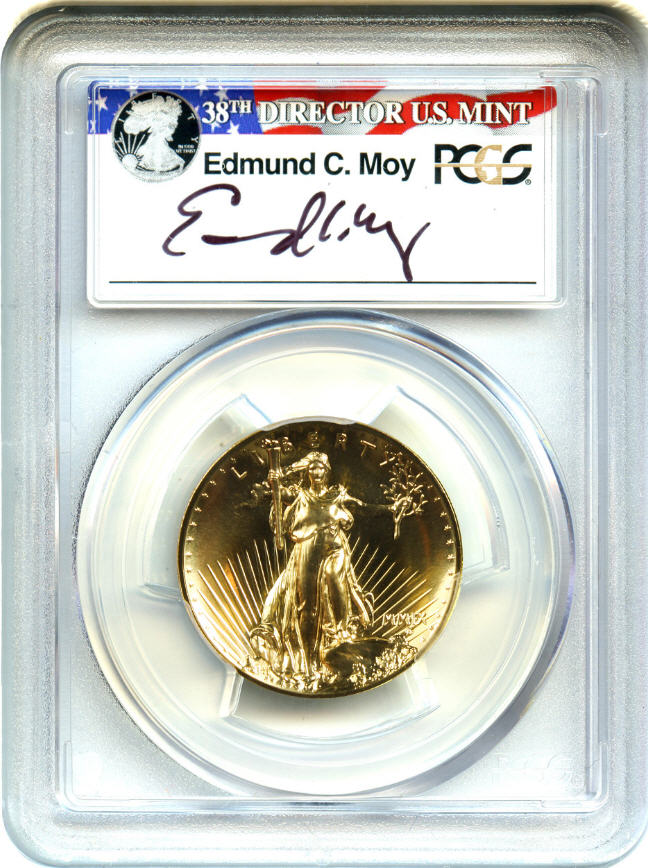 【動画あり】2009ウルトラハイリリーフ金貨　PCGS-MS70 PL（プルーフライク）未使用　Edmund C. Moyサイン入り30421350