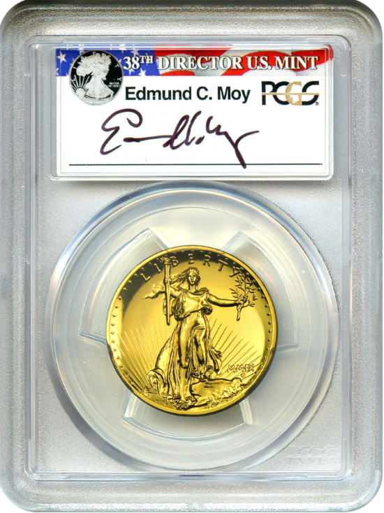 【動画あり】2009ウルトラハイリリーフ金貨　PCGS-MS70 PL（プルーフライク）未使用　Edmund C. Moyサイン入り30421350