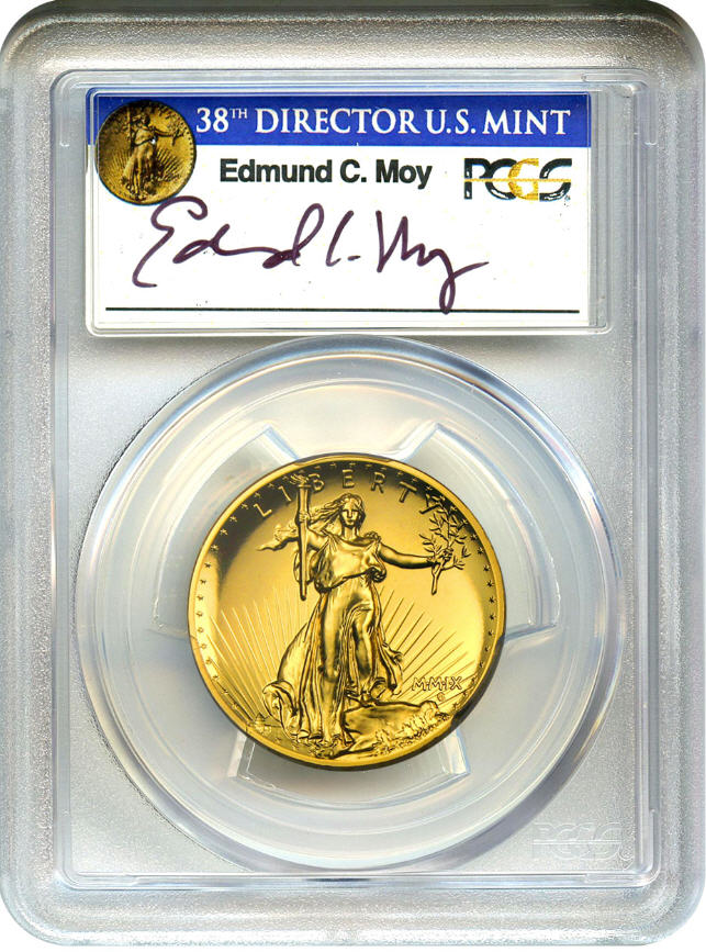 【動画あり】2009ウルトラハイリリーフ金貨　PCGS-MS70 PL（プルーフライク）未使用　Edmund C. Moyサイン入り30421350