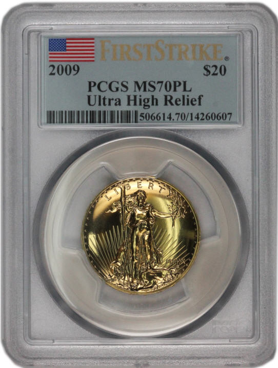 2009ウルトラハイリリーフ金貨　PCGS-MS70PL　(First Strike)