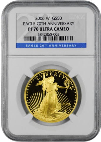 50ドル金貨　ゴールドイーグル　2006-W 1 oz Proof Gold American Eagle PF-70 NGC