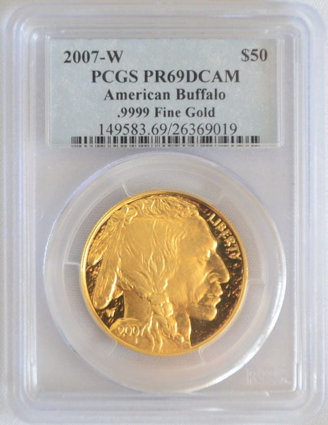 2007-Wバッファロー金貨50ドル 1オンスPCGS PR69DCAM