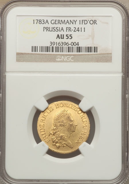 ドイツ1フリードリヒドール金貨 Prussia. Friedrich II gold Frederick d'or 1783-A AU55 NGC
