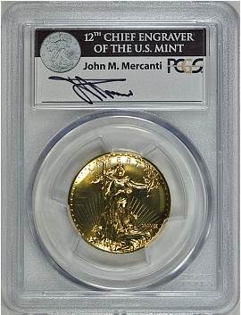 2009ウルトラハイリリーフ金貨　PCGS-MS70 PL（プルーフライク）未使用　Mercanti サイン入り