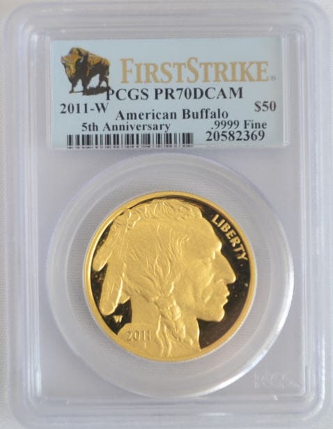 【スーパーセール商品】2011-Wバッファロー金貨50ドル　1オンス　PCGS　PR70DCAMファーストストライク