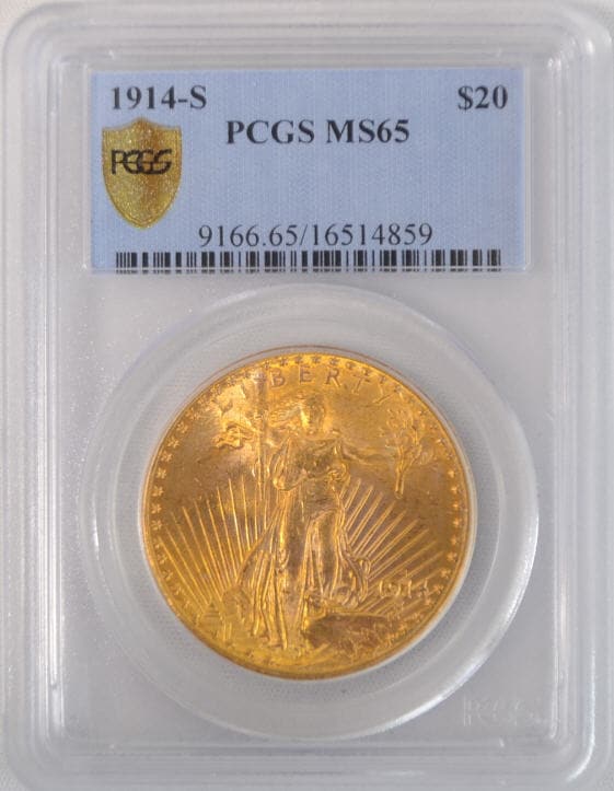 アンティークコイン アメリカ 20ドル金貨セントゴーデンズ 1914-S PCGS MS65