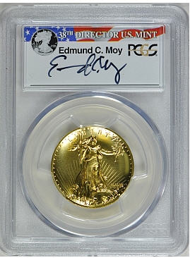 【動画あり】2009ウルトラハイリリーフ金貨　PCGS-MS70 PL（プルーフライク）未使用　Edmund C. Moyサイン入り