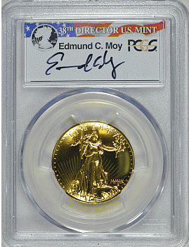 【動画あり】2009ウルトラハイリリーフ金貨　PCGS-MS70 PL（プルーフライク）未使用　Edmund C. Moyサイン入り1564