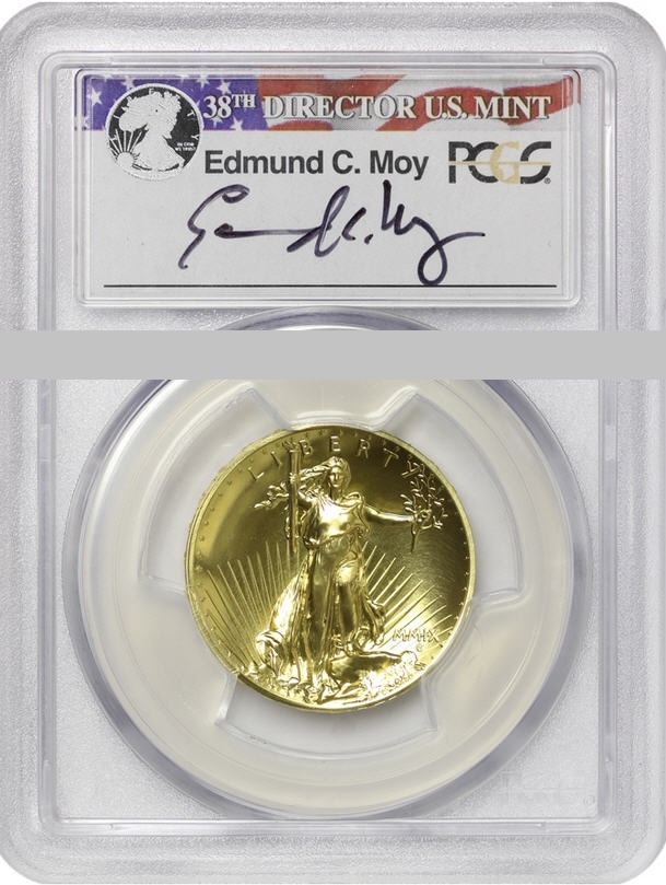 【動画あり】2009ウルトラハイリリーフ金貨　PCGS-MS70 PL（プルーフライク）未使用　Edmund C. Moyサイン入り