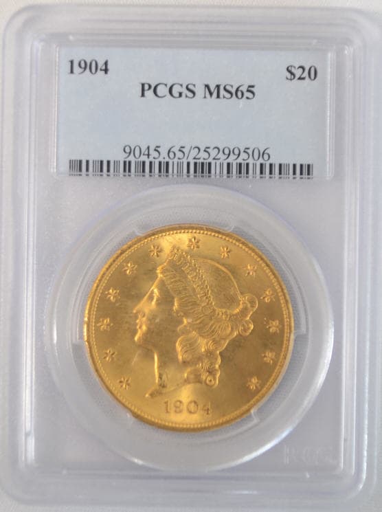アンティークコイン アメリカ 20ドル金貨リバティヘッド 1904 $20 PCGS MS65 未使用25299506