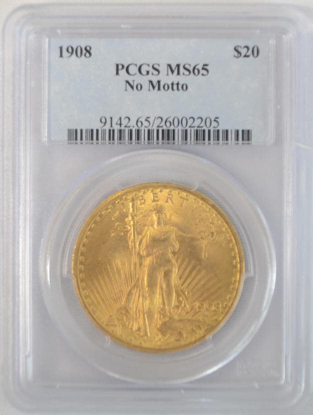 【動画あり】アンティークコイン アメリカ 20ドル金貨セントゴーデンズ 1908 NM No Motto PCGS MS65-26002205