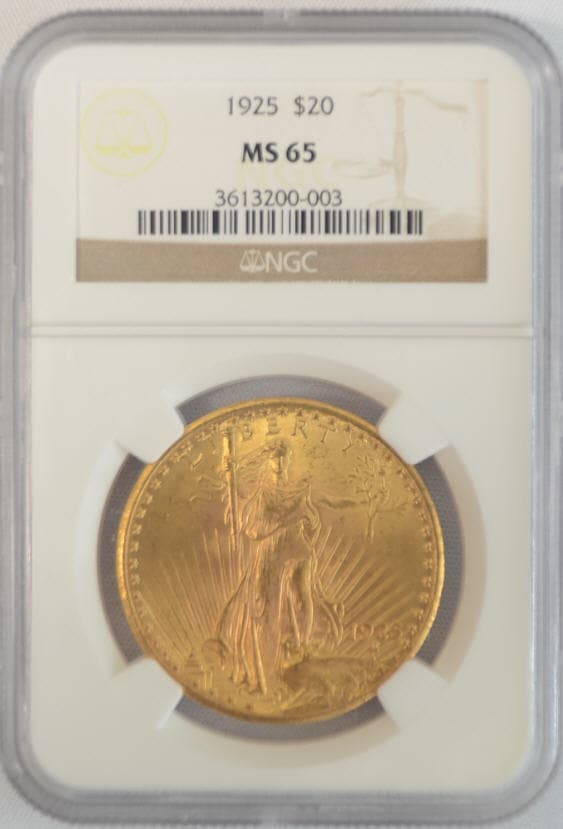 アンティークコイン アメリカ 20ドル金貨セントゴーデンズ 1925 NGC MS65