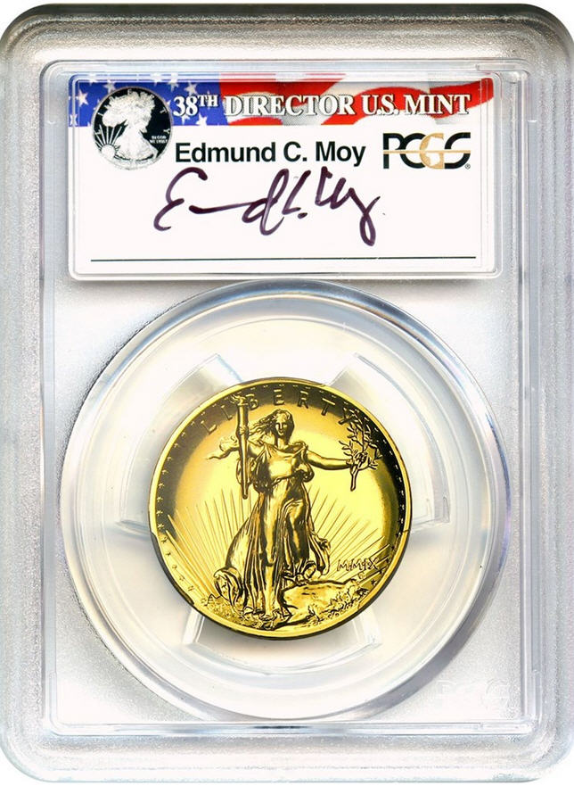【動画あり】2009ウルトラハイリリーフ金貨　PCGS-MS70 PL（プルーフライク）未使用　Edmund C. Moyサイン入り