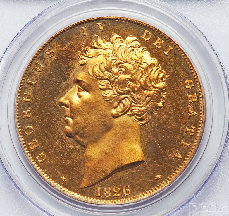 【動画あり】Great Britain ジョージ4世　プルーフ　5ポンド 1826 PR62 Cameo PCGS