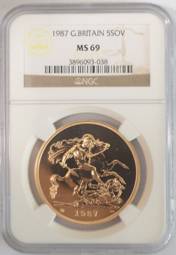 【動画あり】1987グレートブリテン5ポンド金貨MS69NGC