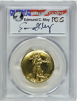 【動画あり】2009ウルトラハイリリーフ金貨　PCGS-MS70 PL（プルーフライク）未使用　Edmund C. Moyサイン入り