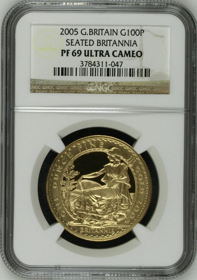 2005グレートブリテン シーテッドブリタニア100ポンド 金貨PF69NGC