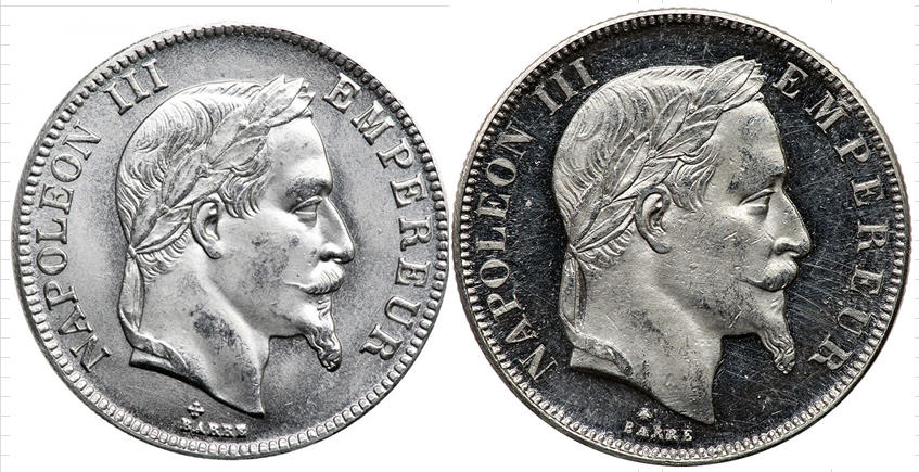 2枚セットナポレオンプラチナ貨　100 Francs, 1858-A　50 Francs, 1862-A