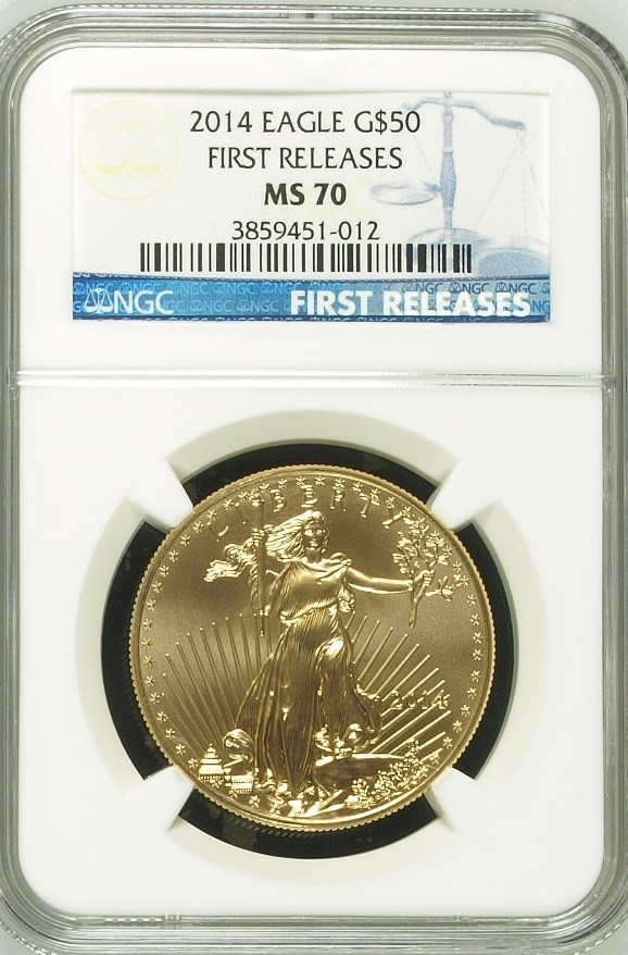 【セール品動画あり】50ドル金貨　ゴールドイーグル　2014 GOLD EAGLE  ＄50 NGC MS70 アーリーリリース完全未使用　