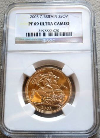 2003グレートブリテン 2ソブリン金貨PF69　UCAM　NGC