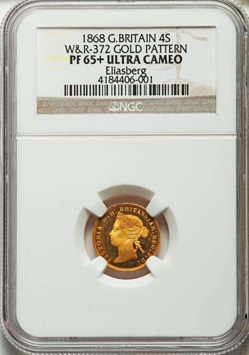 アンティークコインイギリスVictoria gold Proof Pattern 2 Florin 1868 PR65＋ Ultra Cameo NGC