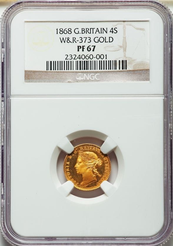 アンティークコインイギリスVictoria gold Proof Pattern 2 Florin 1868 PR67 NGC