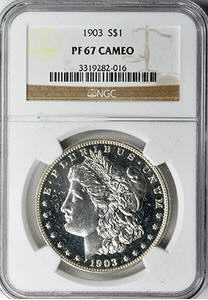アンティークコイン　アメリカ　1ドル　モルガン銀貨1903  S＄1 NGC PF67CAM